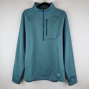 L.L. Bean mineral blue fleece lined half zip shirt men's M tall athleisure